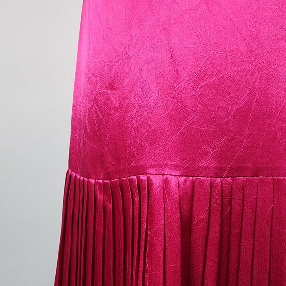 Vintage C.J. Selections Pink Silky Pleated Midi Slip Dress Size 7/8 - Picture 4 of 9